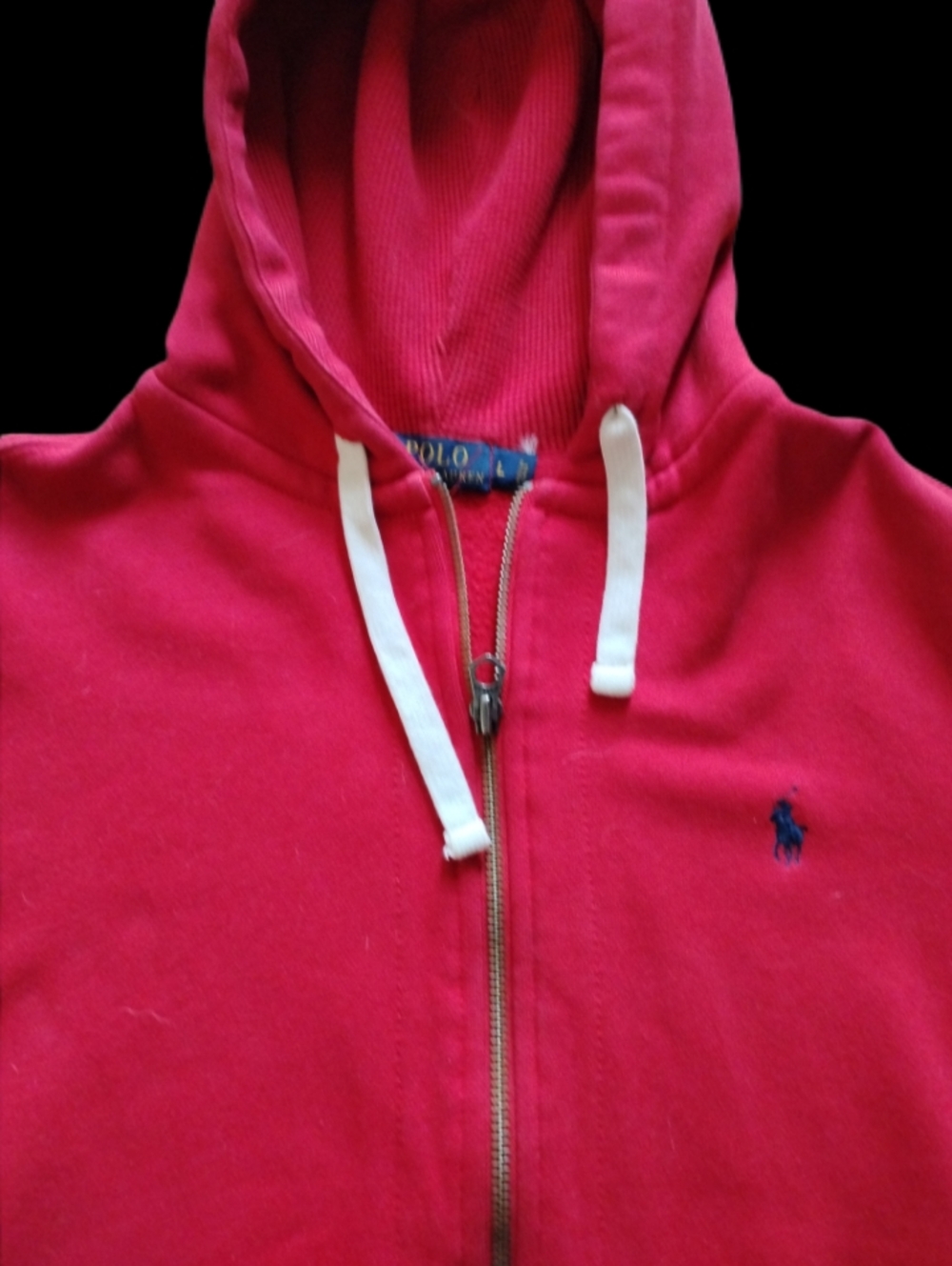 Polo Ralph Lauren Red Zip-Up Hoodie For Men In A Size M